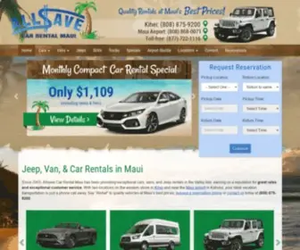 Allsavecarrental.com(Allsave Car Rental Maui has quality car rentals at the best prices on the island. Call (808)) Screenshot