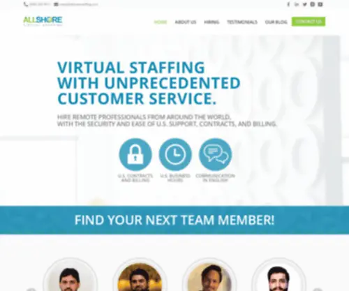 Allshoreresources.com(Virtual staffing agency) Screenshot