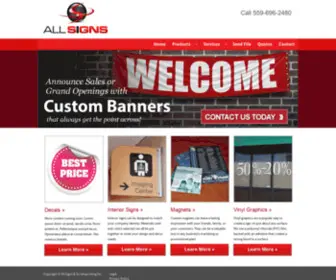 Allsignsusa.com(All Signs & Screenprinting Inc) Screenshot