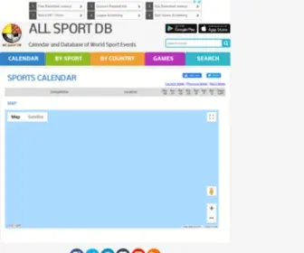 Allsportdb.com(Sports Calendar And Event DatabaseSeptember 2024)) Screenshot