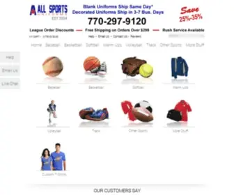 Allsportsuniforms.net(Baseball Uniforms) Screenshot