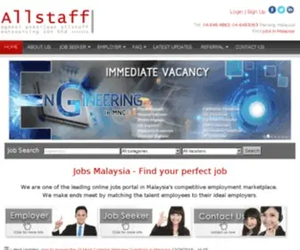 Allstaff.com.my(Malaysia's leading online Job portal) Screenshot
