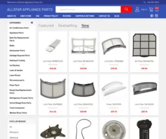 Allstarapplianceparts.com(Top Quality Appliance Parts) Screenshot