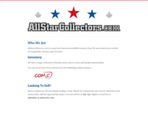 Allstarcollectors.com(AllStarCollectors) Screenshot