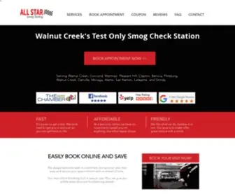 Allstarsmogtesting.com(Walnut Creek Smog Check) Screenshot