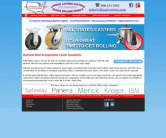 Allstatescasters.com(Stainless Steel & Ergonomic Casters) Screenshot