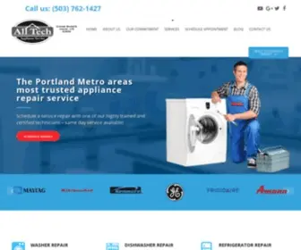 Alltechappliance.com(All Tech Appliance Service & Repair) Screenshot