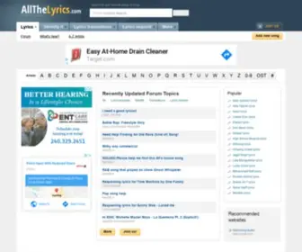 Allthelyrics.com(Lyrics search) Screenshot