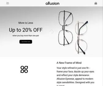 Allusioneyewear.com(Sunglasses) Screenshot