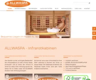 Allwaspa.ch(ALLWASPA Infrarotkabinen und Massagesessel) Screenshot