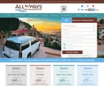 Allwayscabotransportation.com(Cabo Airport Transportation & Shuttle) Screenshot