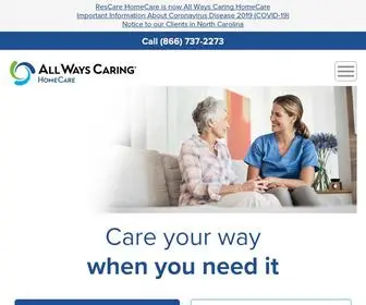 Allwayscaring.com(All Ways Caring HomeCare) Screenshot