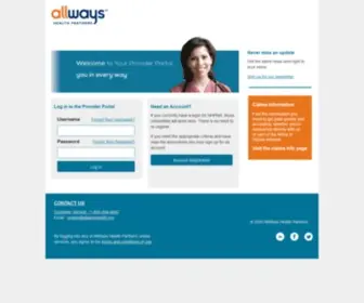 Allwaysprovider.org(AllWays Health Partners Provider Portal) Screenshot