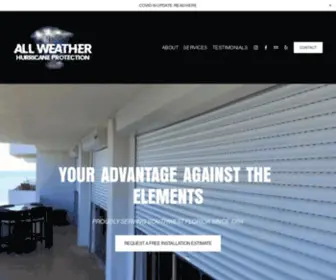 Allweatherhp.com(All Weather Hurricane Protection) Screenshot