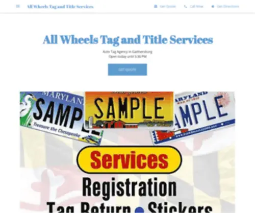 Allwheelstagtitleservices.com(All Wheels Tag and Title Services) Screenshot