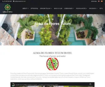 Almadeflores.com(Luxury Hotel in Tulum) Screenshot