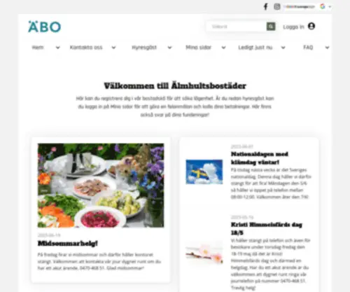 Almhultsbostader.se(Välkommen till Älmhultsbostäder) Screenshot