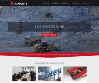 Almonty.com(Almonty Industries) Screenshot