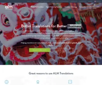 Almtranslations.com(ALM Translations offers a variety of professional translation services. ALM) Screenshot