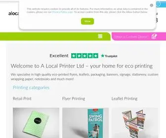 Alocalprinter.co.uk(A Local Printer) Screenshot
