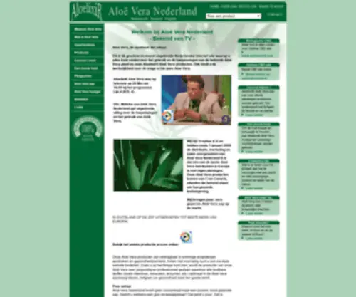 Aloevera.be(Aloe Vera Nederland uit de Aloe Vera plant de beste AloeVera Produkten voor gezondheid en geneeskrachtige gezondheids drank op een natuurlijke geneeswijze) Screenshot