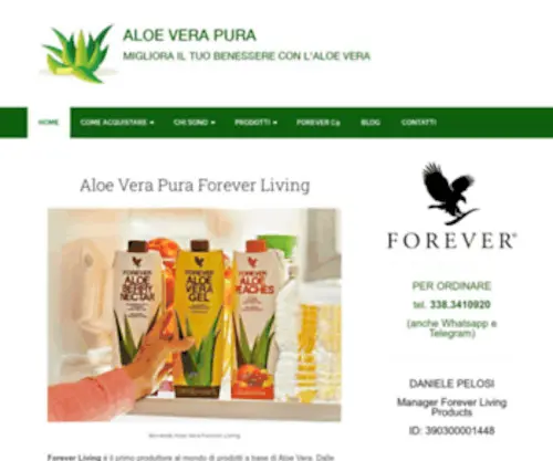 Aloeverapura.com(Aloe Vera Pura Forever Living per la tua bellezza e benessere) Screenshot