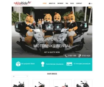 Aloride.com(Aloride singapore motorbike rental) Screenshot