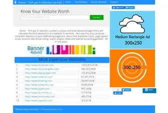 Alovio.com(Tinh gia tri website cua ban) Screenshot