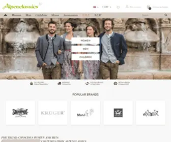 Alpenclassics.co.uk(Oktoberfest &amp; Bavarian Costumes Shop) Screenshot