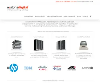 Alpha-Digital.co.uk(Networking, servers, storage, hardware, support & maintenance supplier) Screenshot