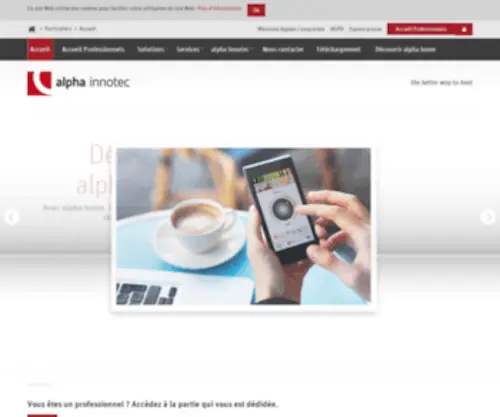 Alpha-Innotec.fr(Bienvenue chez Alpha) Screenshot