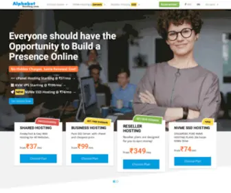 Alphabethosting.in(Fast and Easy Unlimited Web Hosting and Reseller Hosting) Screenshot