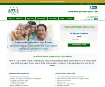 Alphadentalplan.com(Dental Insurance and Discount Dental Plans) Screenshot