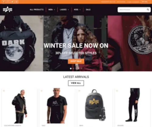 Alphaindustries.co.za(Authentic High Performance Outwear) Screenshot