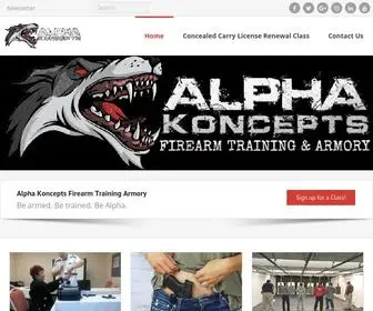 Alphakoncepts.com(Alpha Koncepts Firearm Training) Screenshot