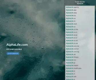 Alphalife.com(Site Name For Sale) Screenshot