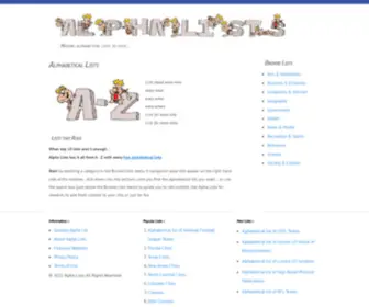 Alphalists.com(Alphalists) Screenshot