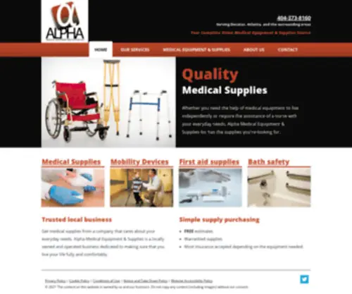 Alphamedicalequip.com(ONE STOP SHOP FOR MEDICAL EQUIPMENT & SUPPLIES) Screenshot