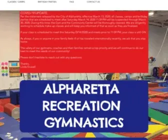 Alpharettarecreationgymnastics.com(Alpharetta Recreation Gymnastics) Screenshot