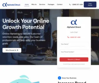 Alphateldirect.com(Unlock Your Online Growth Potential) Screenshot