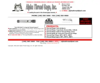 Alphathreadgage.com(Alpha Thread Gage) Screenshot