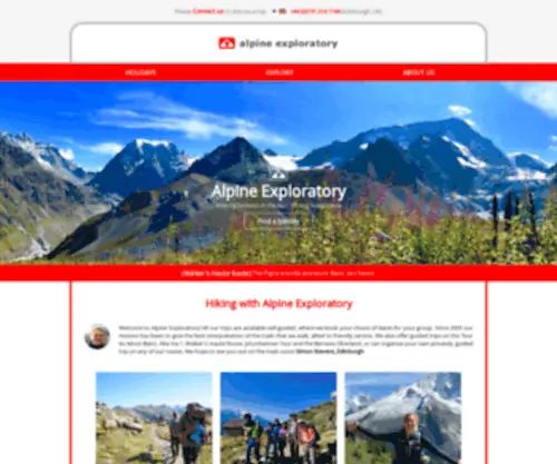 Alpineexploratory.com(Walking and trekking holidays in the Alps with Alpine Exploratory) Screenshot