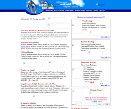 Alpinehosting.net(Australian based Hosting with the Australian Web hosting Professionals since 2001) Screenshot