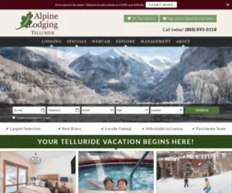 Alpinelodging.com(Telluride Lodging & Rental Accommodations) Screenshot