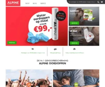 Alpine.nl(Best geteste oordoppen van Alpine Hearing Protection) Screenshot