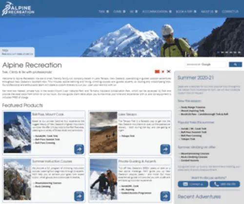 Alpinerecreation.co.nz(Alpine Recreation) Screenshot