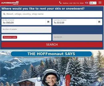 Alpinresorts.com(Ski Hire and Snowboard hire) Screenshot