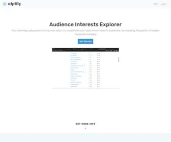 Alplily.com(FB hidden interest targeting tool for advertisers) Screenshot