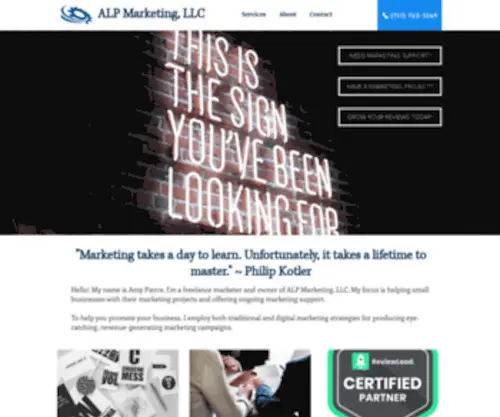 Alpmarketingllc.com(Freelance Marketing for Small Businesses) Screenshot