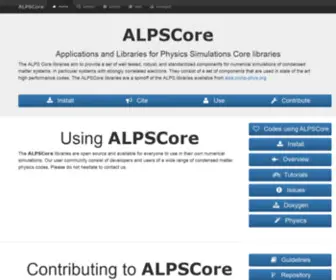 Alpscore.org(Applications and Libraries for Physics Simulations) Screenshot